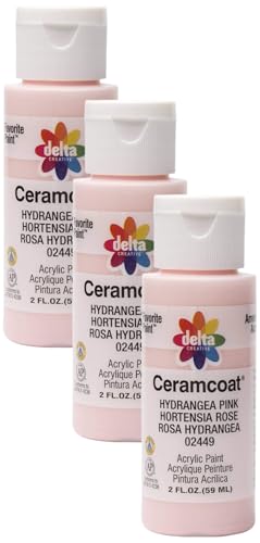 Delta Creative Ceramcoat Acrylic Paint in Assorted Colors (2 oz), 2449, Hydrangea Pink (Pack of 3)