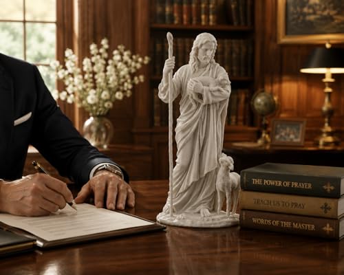 Estatua Jesús El Buen Pastor 11.5 Pulgadas Blanco miniatura 4