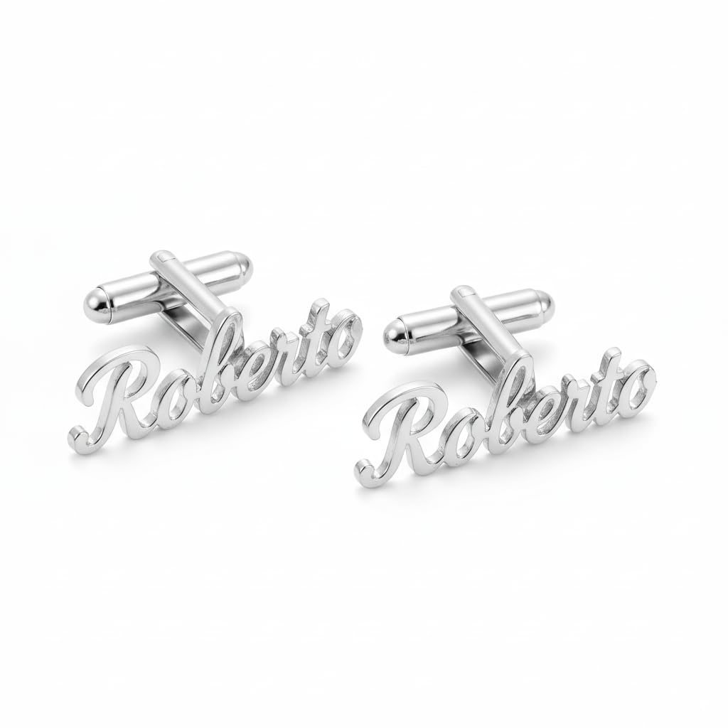 Personalized Full Name Cufflinks for Men and Women | Custom Engraved Name Cuff Links | Groom Wedding Jewelry | Unique Personalized Gift for Him and Her-image-7