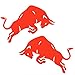WZJH-Adesivi di moda Autoadesivo di auto classico Red Bull Bull Bull PVC Decalcomanici Auto Auto Autoadesivo Riflettente, 18 CM X 16cm (Color : Red)