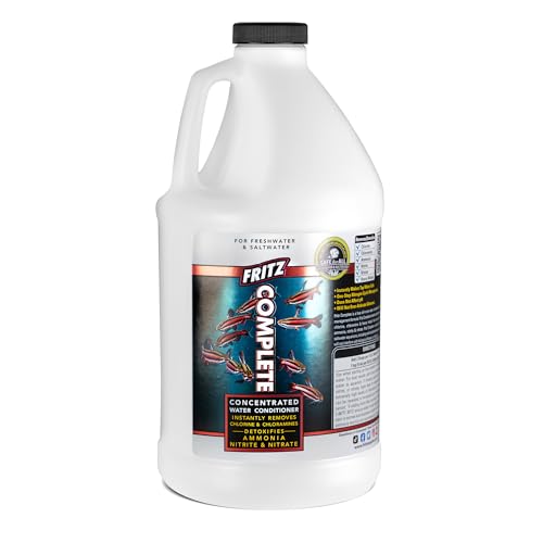 Image of Fritz Complete - Concentrated Water Conditioner /Tap Water Dechlorinator, Instantly Detoxifies Chlorine, Chloramines, Heavy Metals, Ammonia, Nitrite /Nitrates, for Fresh and Saltwater (64 oz)