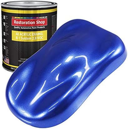 Restoration Shop - Cobalt Blue Firemist Acrylic Enamel Auto Paint - Gallon Paint Color Only - Professional Single Stage High Gloss Automotive, Car, Truck, Equipment Coating, 2.8 VOC