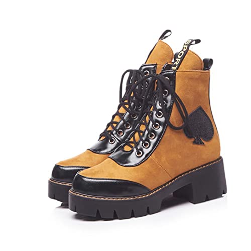 Bottes à talons hauts épais en design cowboy avec lacets durables pour femmes