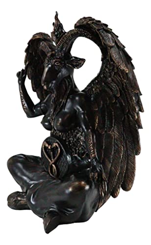 Figura decorativa Baphomet 24.25 pulg. en resina pintada miniatura 6