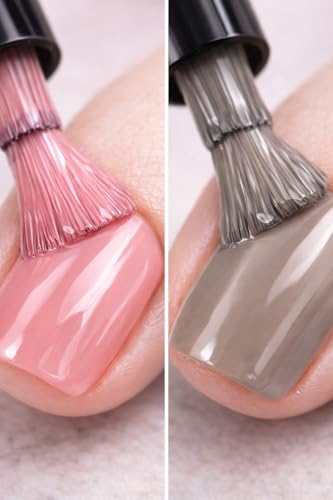 Image of Nail Paint Combo Pack of 2 | Quick Dry | Long Lasting | Glossy Finish (Pink Grey Combo)