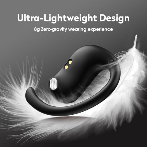 Image of Open Ear Earbuds, 50H Open Ear Headphones Bluetooth 5.4, IPX6 Open Ear buds Wireless with Adjustable Ear hook, Hi-res Stereo, AI Clear Call, Lightweight, Wireless Over Earbud for Workout, Gym, Running