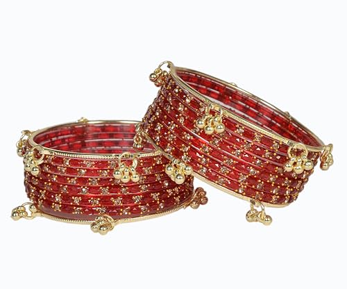 Image of AGPTEK Kashmiri Ghungroo Raindrop Bangles Combo Set | for Women and Girls|Set of 16 Pcs