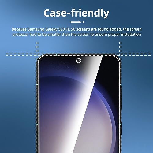 Image of NEW'C 3 Pack Designed for Samsung Galaxy S23 FE 5G Screen Protector Tempered Glass, Bubble Free, Ultra Resista