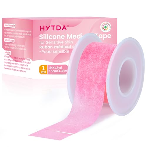 Silicone Medical Tape -1 in 1.5 yds (1 Roll) Waterproof Tape for Sensitive Skin Wound Care Latex-Free Painless Removal Reusable for Gauze Pads and First Aid