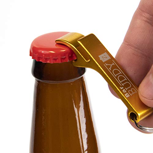 Keychain Bottle Opener - Bartender Bottle Opener - Best Aluminum Bottle/Can Opener - Compact, Versatile & Durable - Vibrant Colors - Premium Keyring Bottle Opener - Ergonomic Design Gold #TOP2