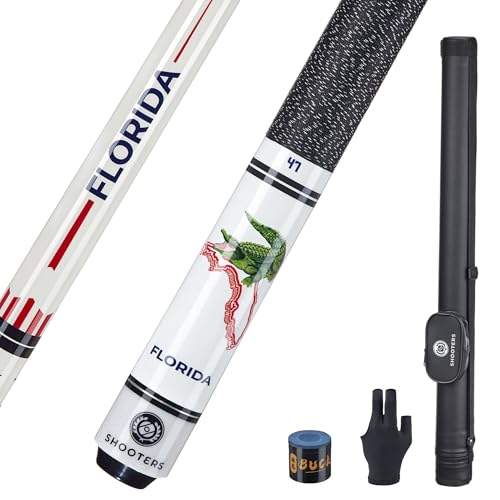 SHOOTERS Billiard Pool Cue Stick 2-Piece 58” Fast Joint Maple Wood Florida Style (19-21 Oz) (20, Ounces)