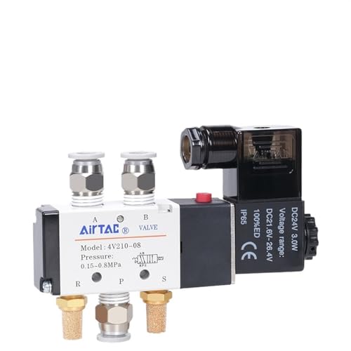 Électrovanne 4V210-08 DC24V anti-fuite d'air pour optimiser les vérins 5/2 - 3