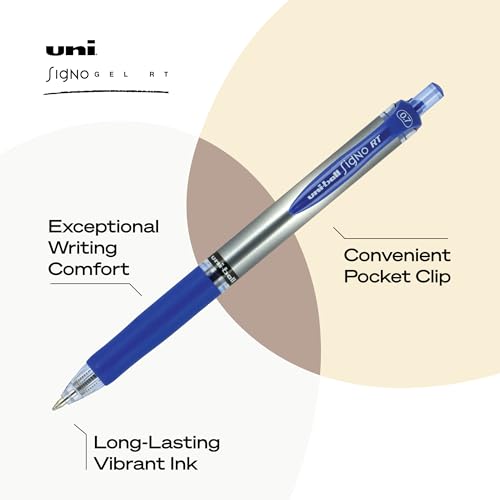 Image of uniball Signo Gel Pen, Retractable, Medium 0.7 Mm, Blue Ink, Blue /metallic Accents Barrel, Dozen (Pack of 144)