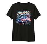 Freedom Hauler Patriotic Synthwave Firework USA Truck Premium Tri-blend T-Shirt