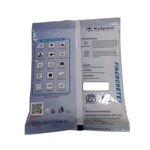 Image of Plastering Fiber - 6mm, 125Gms per pack, Set of 10Packs. BIS Approved Fibers for Residential Buildings