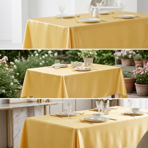 Nappe rectangulaire blanche en polyester anti-tache 140x240cm - 4