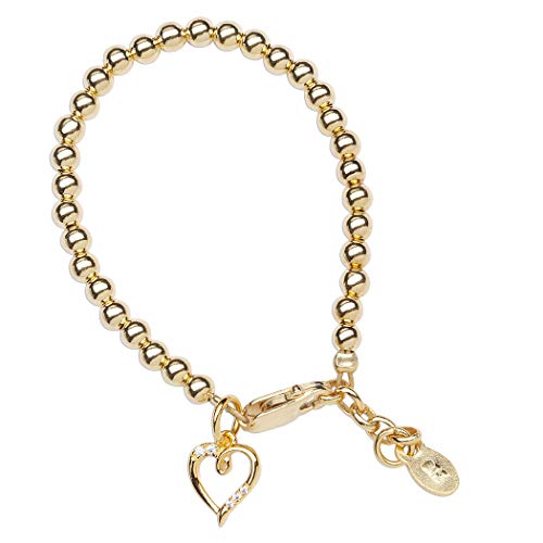 Cherished Moments Gold-Plated Stackable Matching Mom & Me Bracelets with Heart for Babies, Infants, Toddlers, Little Girls, and Women