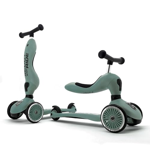 Scoot & Ride - Highwaykick 1 Children Adjustable Seated or Standing 2-in-1 Scooter Including Safety Pad for Tip Prevention - for Ages 1-5