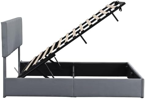 Miniatura 8 de Harper & Bright Designs Cama de plataforma tamaño Queen con almacenamiento inferior, marco de cama tapizado con cabecera y sistema de almacenamiento
