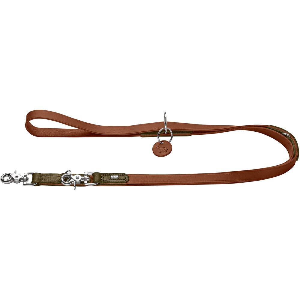 HUNTER Levig - Guinzaglio Regolabile per Cani, in Pelle, 3 Posizioni, Resistente, Confortevole, Elegante e alla Moda, Prodotto in Germania, Dimensioni: 20/200