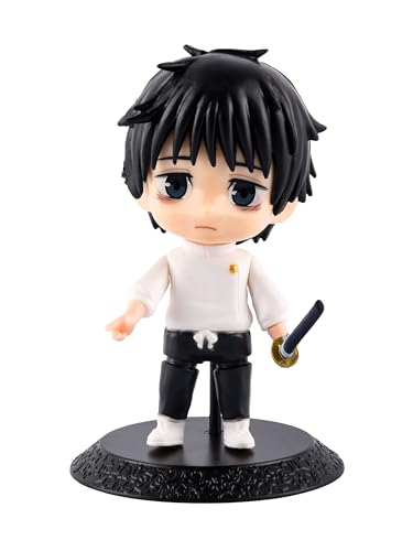 Image of Polyvinyl Chloride Jujutsu Kaisen Anime Chibi Figurine, Yuta With Katana Kawaii Anime Action Figure Statue Collectible (10 Cm)