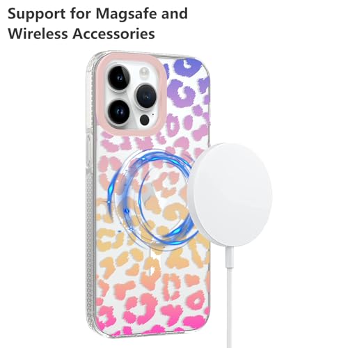 Coque compatible MagSafe iPhone 14 Pro Max léopard antichoc avec verre - 5