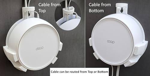 Image of makerV Wall Mount Bracket Holder for TP Link Deco BE25 Mesh WiFi Router, Space Saving Design, Cable Routing, LED Status: Pack of 1