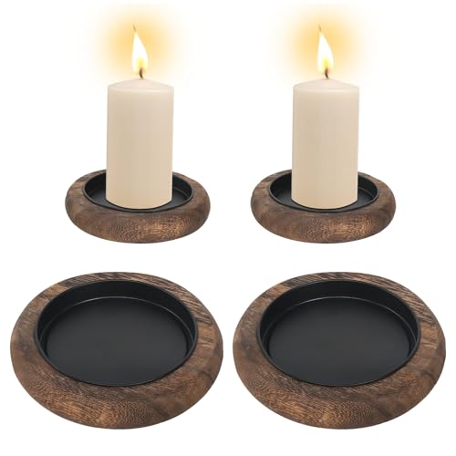 2 portavelas de madera, 10 cm de diámetro, plato redondo para velas, posavasos para velas, portavelas, posavasos, para bodas, salones