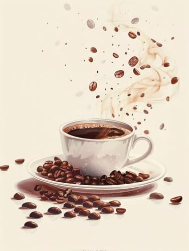 Loisirs créatifs adultes anti-stress : diamond painting tasse de café 5D 40x50cm
