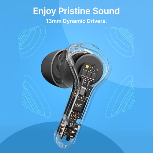Image of pTron Bassbuds NX TWS Ear Buds w /Smart Touch Display, 55hrs Playtime, Dual Mics, TruTalk AI-ENC Calls, 5 Music Equalisers, BTv6.0, Voice Assistant, Type C Charging, IPX5 Water Resistant (Pearl Black)