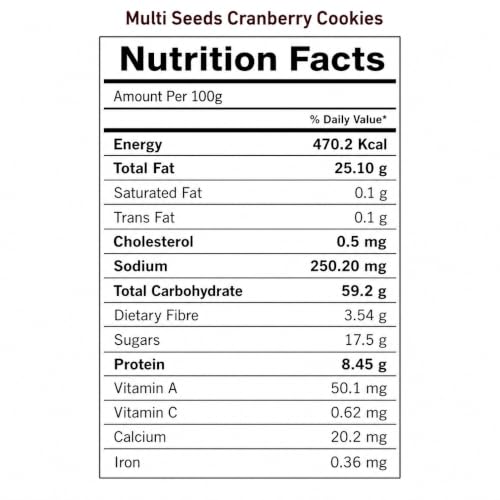 Image of MidBreak Premium Millet Cookies 200g | Multi Seeds Cranberry Oats Biscuits | Gluten Free and No Refined Sugar | Sorghum, Almond and Oats Flour | Healthy Snack for Guilt Free Munching | Pack of 1