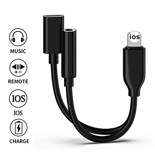 Headphones Adapter 3.5mm Audio + Charge for iPhone Aux Adapter for iPhone 7/7Plus/8/8Plus/X/11/XS/XR/XS