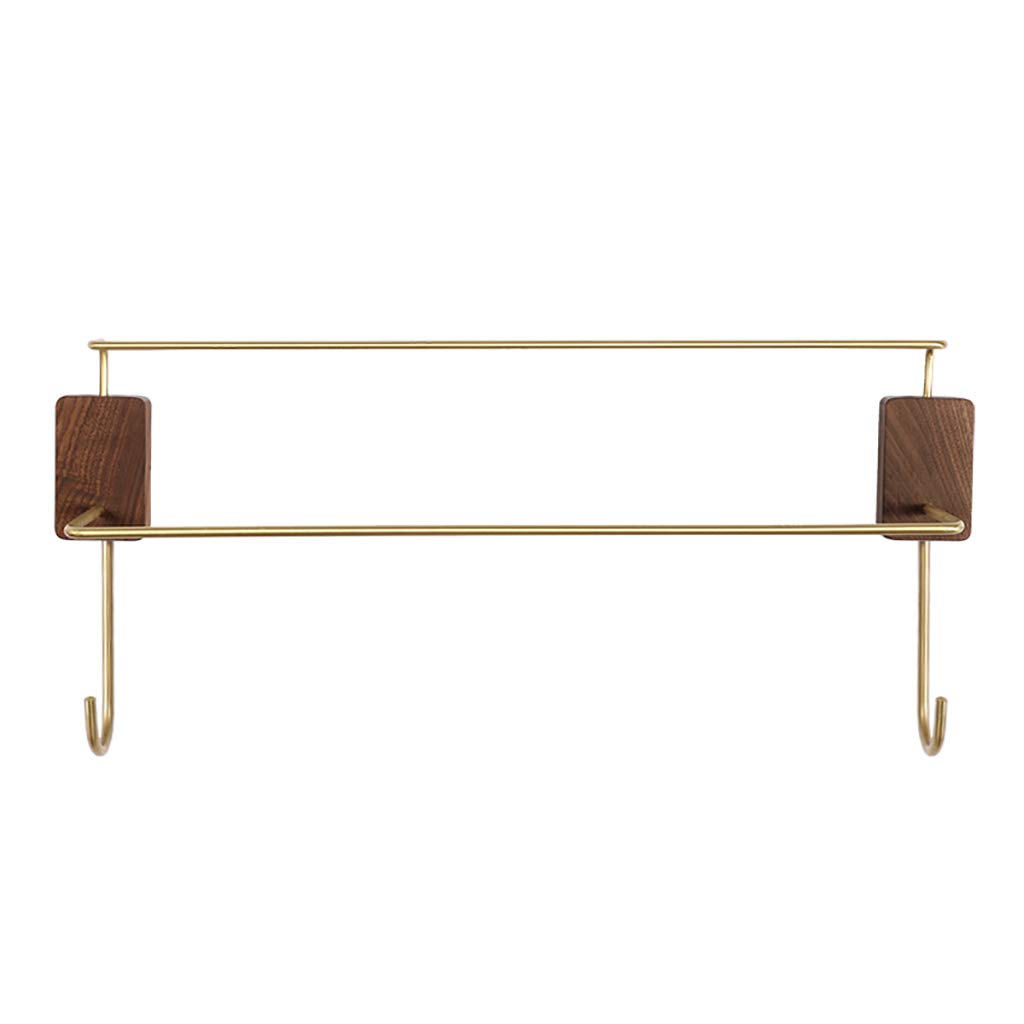 DKRAHRJJ Double Towel Rail, Bathroom Towel Rack Wall Mounted Towel Rail Bar/Double Towel Rail with Hook/31Cm