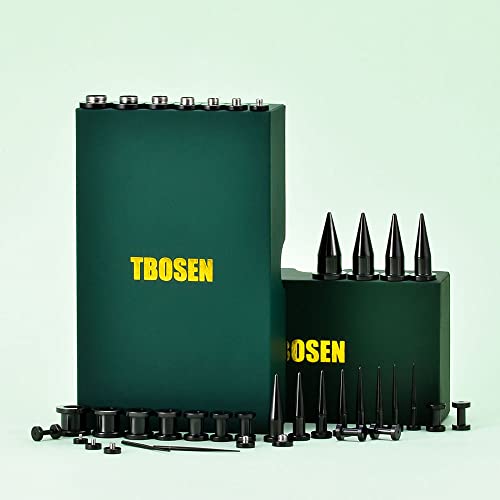 TBOSEN Ear Gauge Stretching Kit Stainless Steel Double Flare Alloy Tapers 2 in 1 Plug Set Eyelet 14G-00G 36 Pieces - Image 6