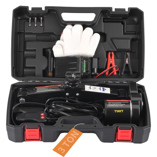 TYAYT Electric Car Jack 3 Ton 12V Scissor Jack for Car Sedan and SUV Portable Electric Jack for Tire Replacement