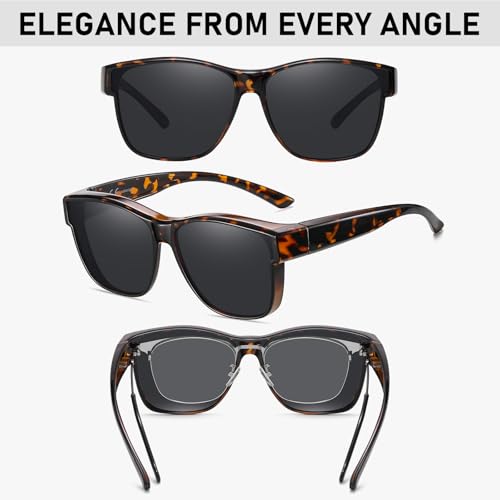 Image of GEGURI Polarized Sunglasses Fit Over Glasses for Men Women, Oversized Square Sun Glasses UV400 Protection Shades