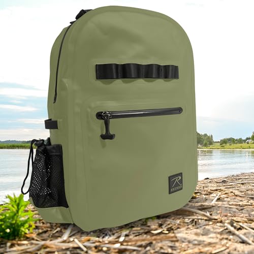 Rothco Waveguard Mochila Impermeable – Bolsa de Almacenaje Seca para Senderismo, Navegación, Kayak, Canoas, Viajes y Playa - Negro miniatura 2