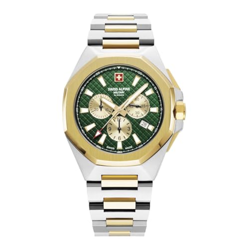 Preisvergleich Produktbild Swiss Alpine Military Herren Uhr Chronograph Analog Quarz 7005.9144SAM Edelstahl
