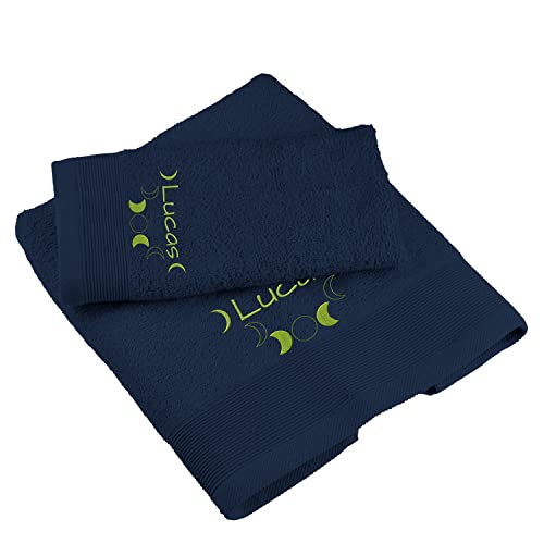 Saquitomagico Juego De Dos Toallas Bordadas Personalizadas Con Tu Nombre.Elige Tu Color Azul Marino Saquitomagico Juego De Dos Toallas Bordadas Personalizadas Con Tu Nombre.Elige Tu Color Azul Marino
