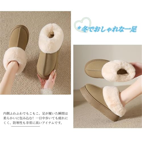 HIVOGUE ショートブーツ レディース 厚底 ムートンブーツ スノーブーツ HG-0102 の商品画像 2