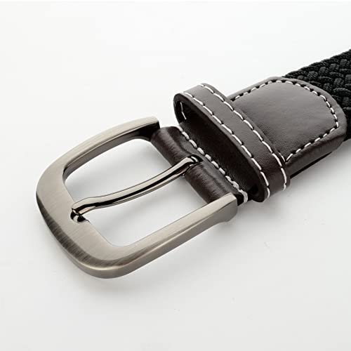 Plus Size 47'' to 71'' Mens Stretch Elastic Woven Web Casual Belts for Men Black4