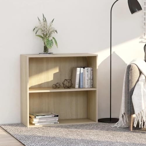 JHQHSM Estantería para libros, estantería para libros, estantería de almacenamiento, adecuada para pasillo, dormitorio, estudio, oficina, roble sonoma, 80 x 30 x 76,5 cm, material de madera
