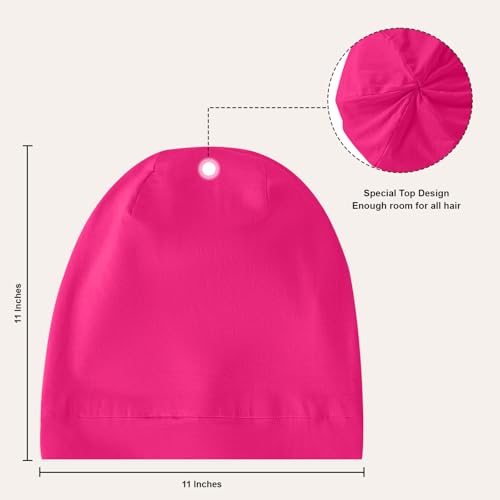 Image of ZHENSILK Silk Bonnet for Sleeping Women, Adjustable Silky Satin Lined Sleep Cap, Silk Hair Wrap Slouch Beanie Hat