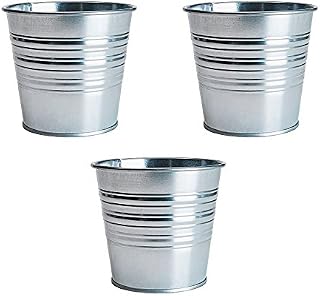 IKEA SOCKER Galvanized Plant Pot, Silver (3, 4.75")