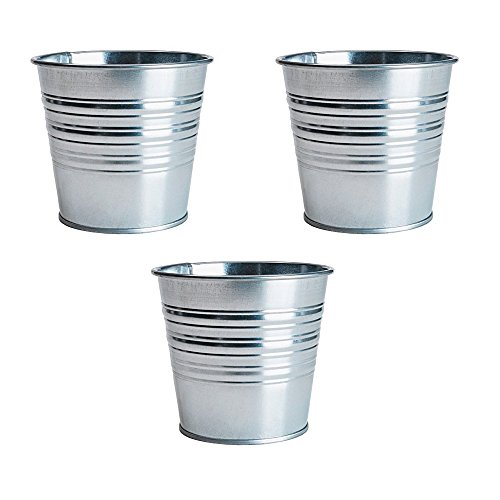 IKEA SOCKER Galvanized Plant Pot, Silver (3, 4.75")