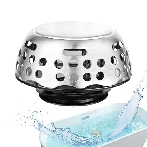 Tapón de Desagüe Pop-Up - Tapón de Drenaje Universal | Tapóns de Drenaje con Recogedor de Pelo | Tapóns de Fregadero para Bañera, Ducha, Lavabo - Anti-Atascos - Accesorio de baño Moderno