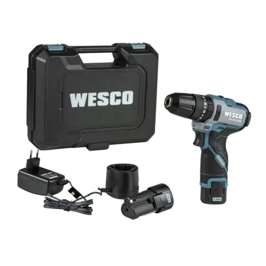 Furadeira de Impacto Wesco WS2558K2 12V Brushless com 2 Baterias 2.0Ah, Mandril 10mm, LED, 3 Funções e Maleta – Supercompacta