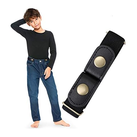 WHIPPY Buckle Free Elastic Kids Toddler Belt, No Buckle Stretch Adjustable Belts for Girls Boys Back to School Supplies (Black, Suit Pants Below 24 Inches) Cover