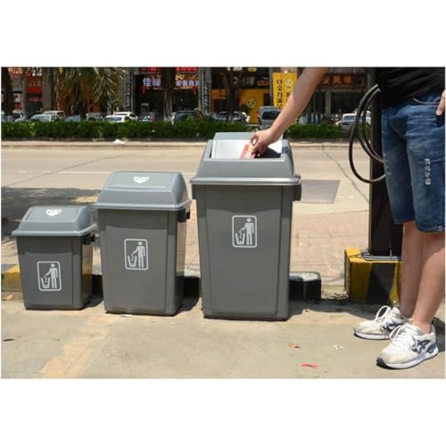 Caneca de basura de plástico 42L con tapa separable miniatura 6