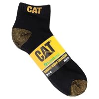 Caterpillar Men's 5 Pack Bamboo Ankle Sock, Black, Medium 6-11